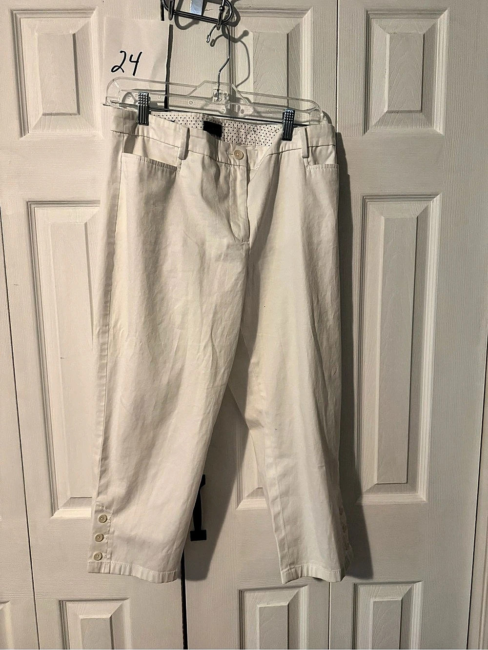 Talbots Perfect Skimmer White Cropped Pants Size 19